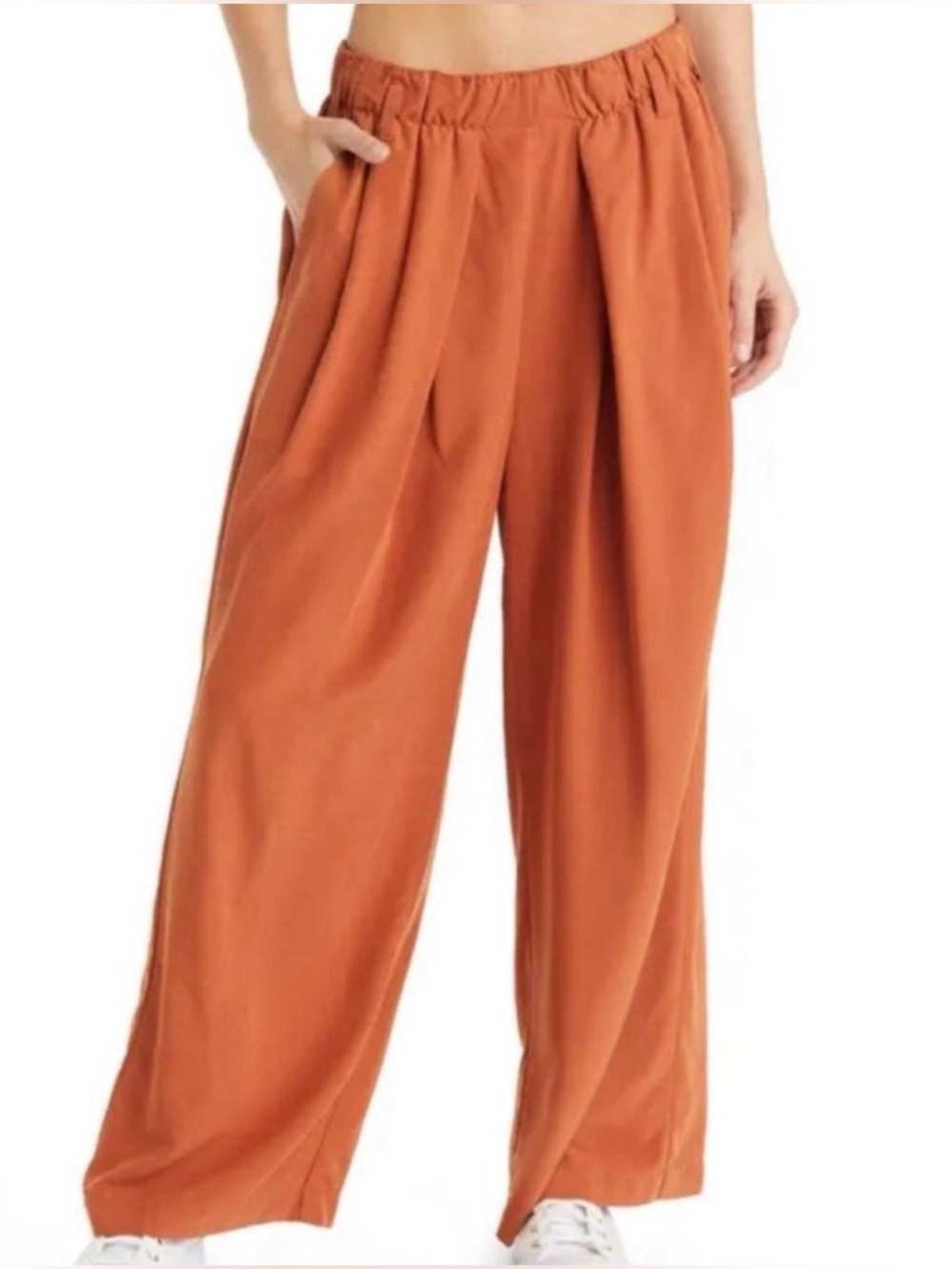 Free People Nothing To Say Pleated Wide Leg Trouser, Sz M